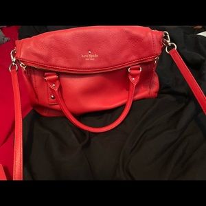 Red Pebbled Leather Kate Spade Bag